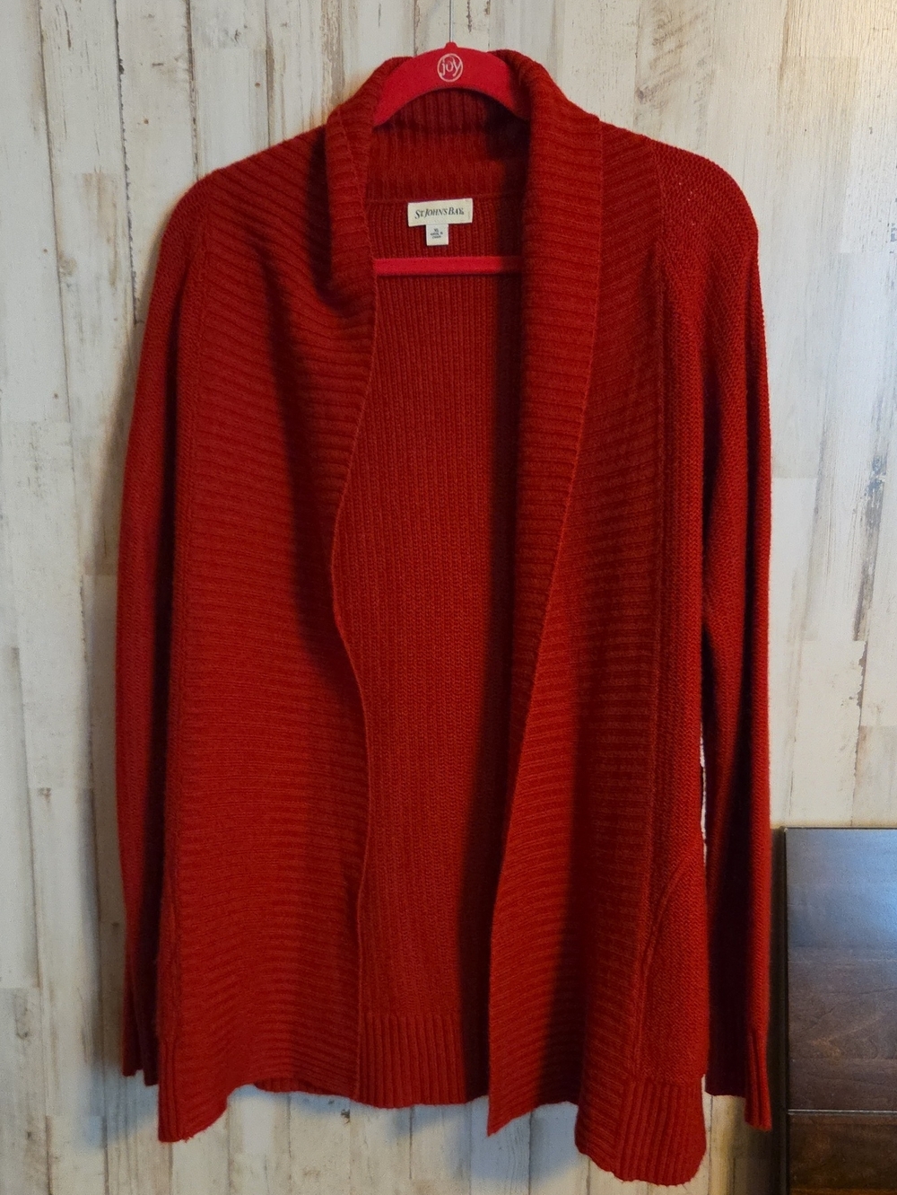 St. John's Bay Brick Red Open Cardigan